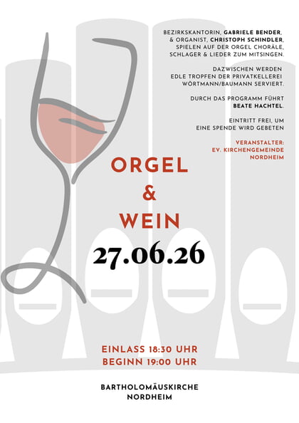Orgel und Wein am 27. Juni 2026