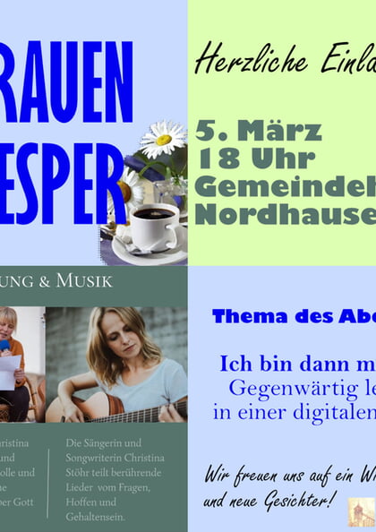 Herzliche Einladung zum Frauenvesper am 05. M&auml;rz 2026