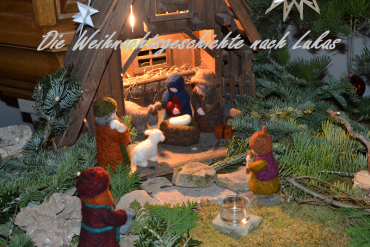 Weihnachtsgeschichte nach Lukas und Bilder der Nordheimer Krippe